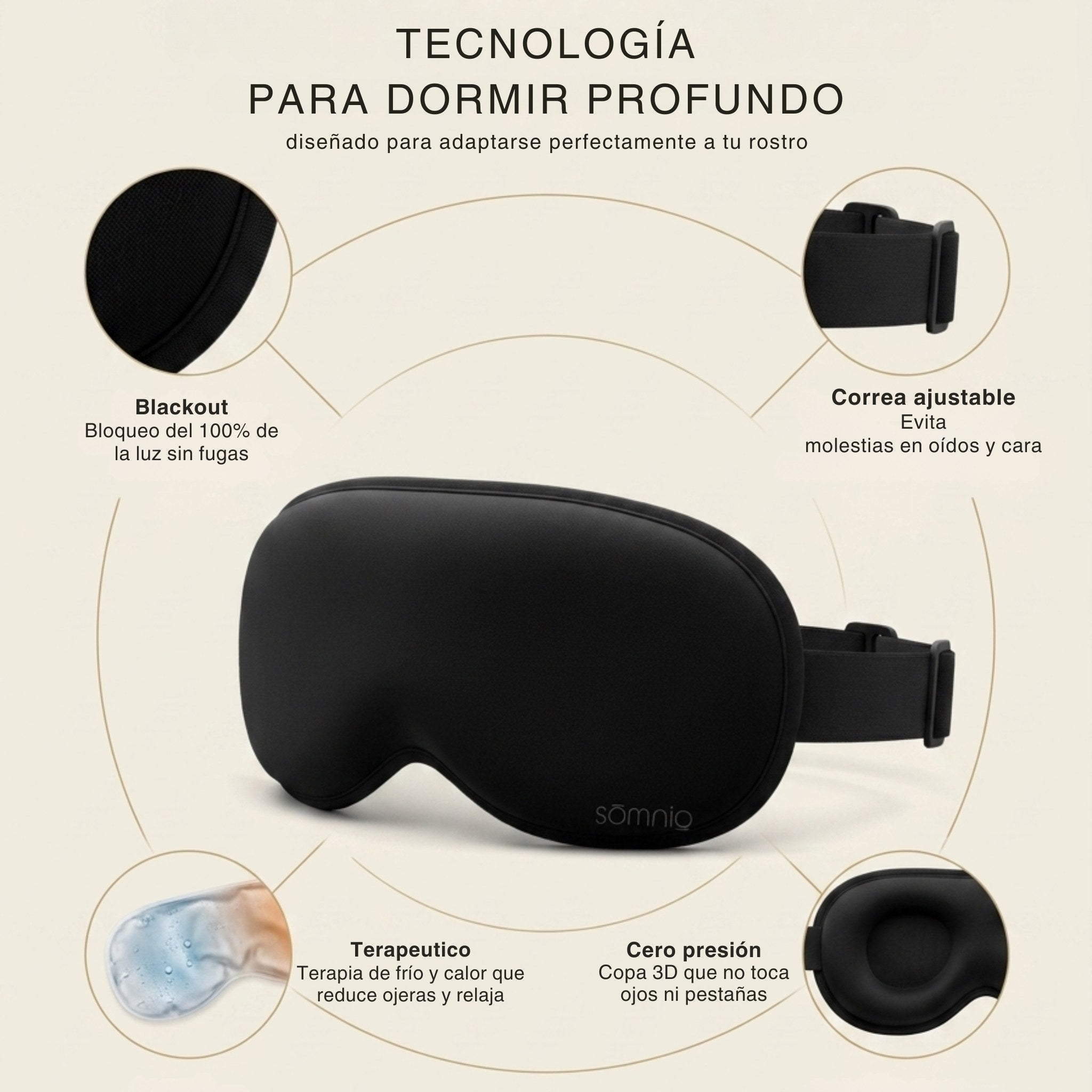 Tecnología para dormir profundo — antifaz Somnio